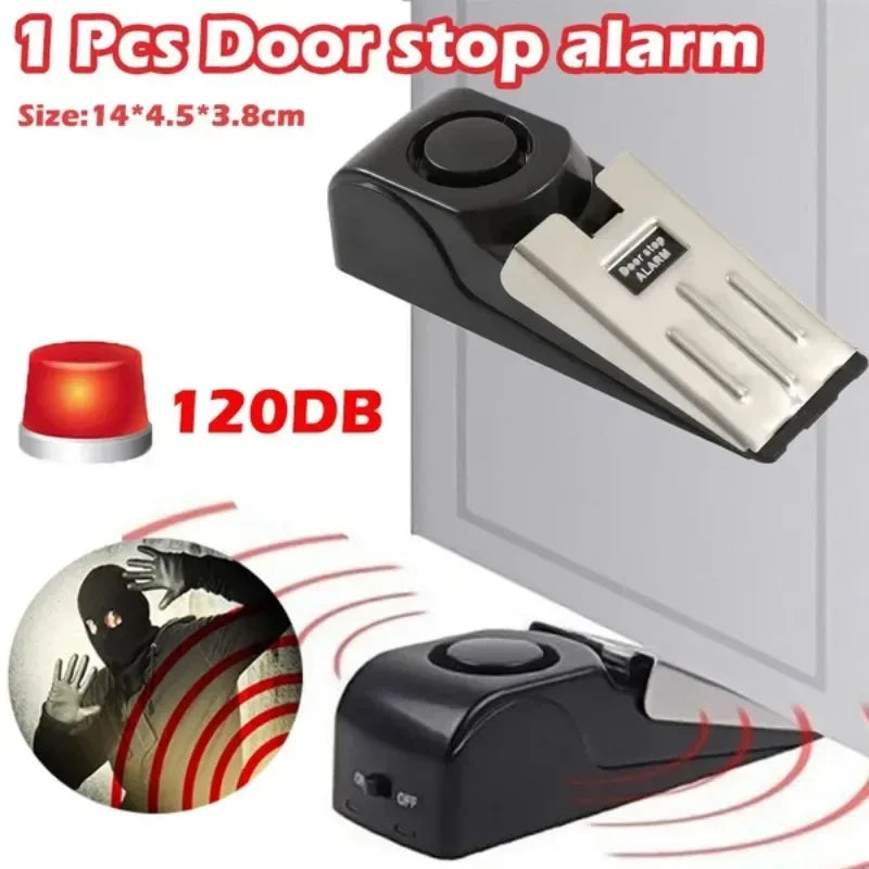 120dB Door Stop Alarm – Travel Safety for Solo & Female Travelers