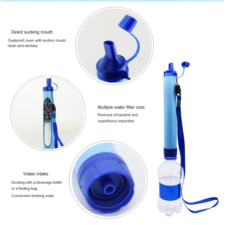 Portable Water Filter Straw for Camping, Hiking & Emergency Use