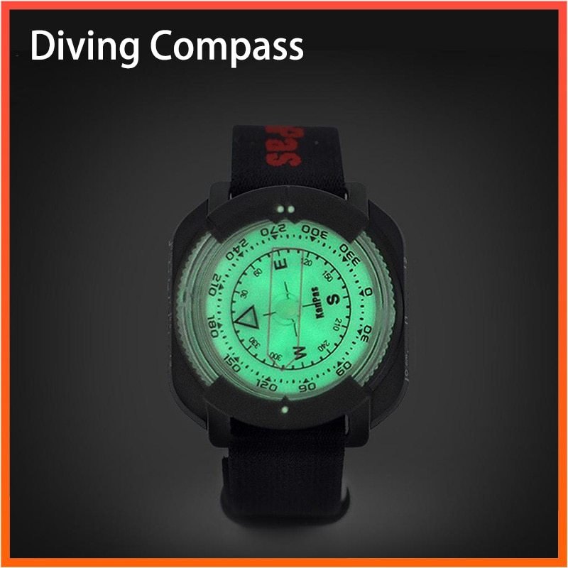 Waterproof Wrist Compass – Luminous Sighting Tool, 60m Depth
