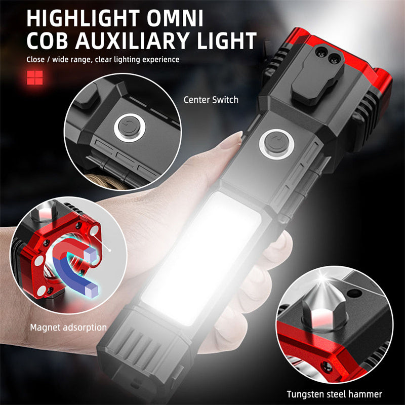 Multifunctional Power Bank Flashlight with Window Breaker – Emergency Safety