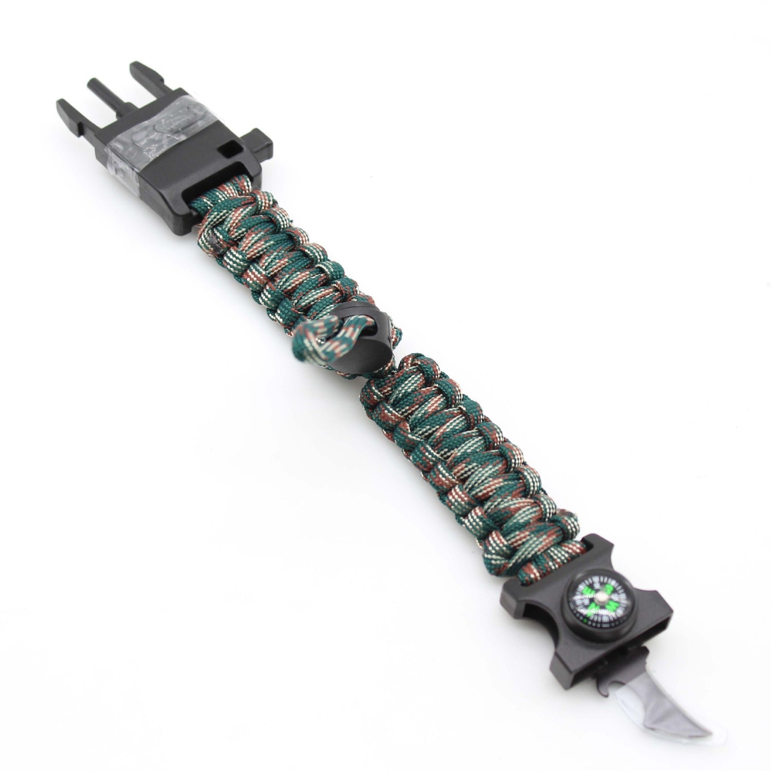 LED Paracord Survival Bracelet with Multitools & Mini Compass