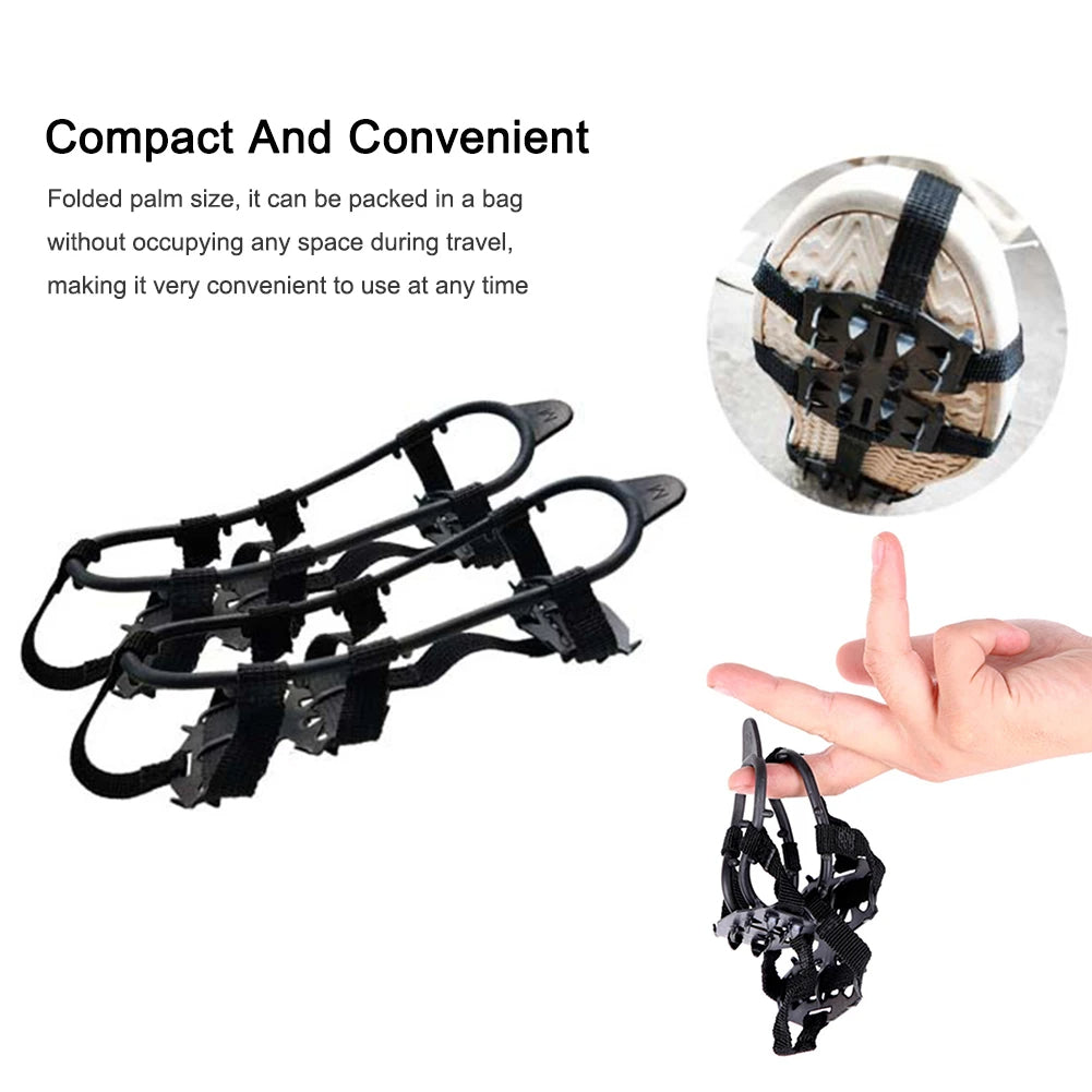 滑り止めアイゼン | 氷上、泥道、トレイルハイキングに最適な24歯クリート