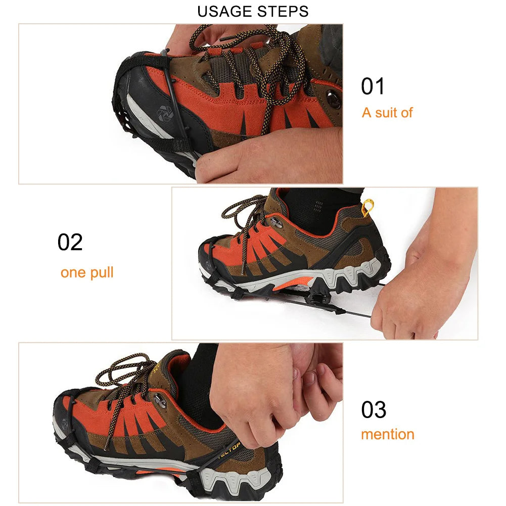 滑り止めアイゼン | 氷上、泥道、トレイルハイキングに最適な24歯クリート