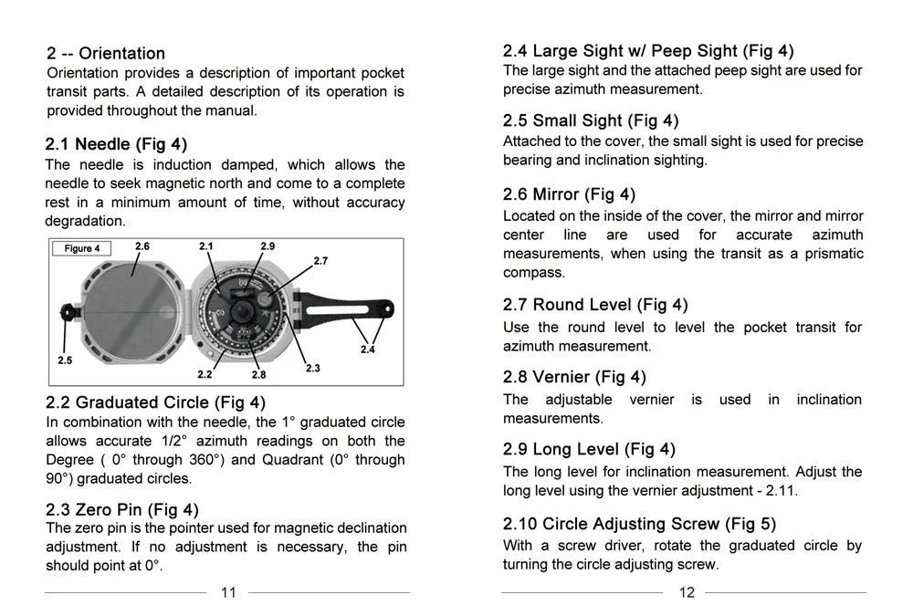サバイバル、スロープ、ナビゲーションのためのミリタリーポケットトランジットコンパス