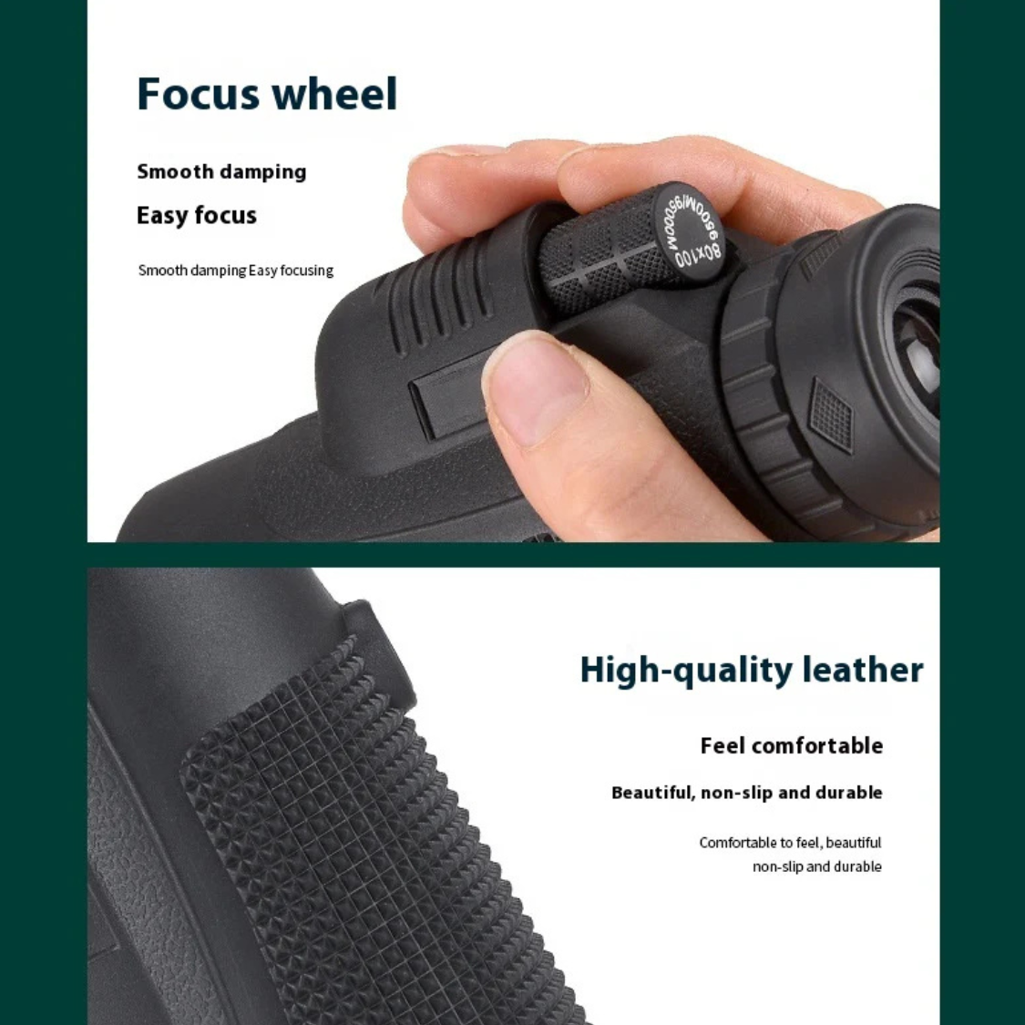 HDプリズムズーム80x100単眼鏡 | 長距離望遠フォーカス＆防水