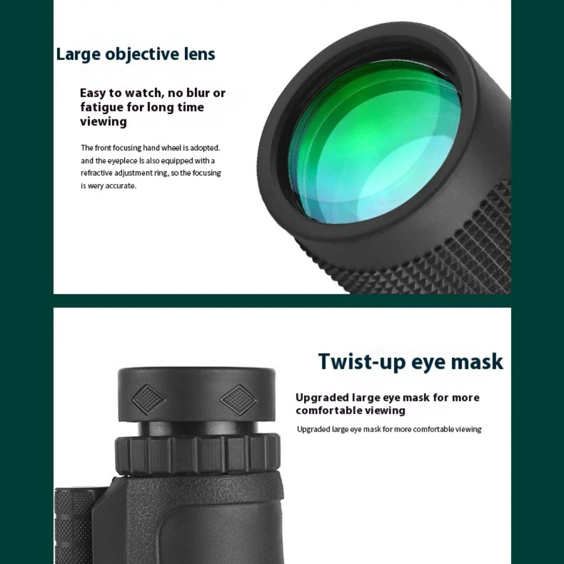 HDプリズムズーム80x100単眼鏡 | 長距離望遠フォーカス＆防水