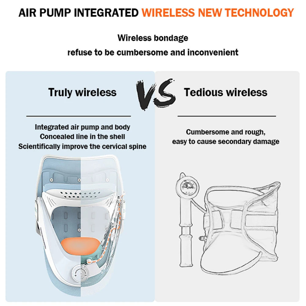 痛みの緩和とアライメントのためのエア牽引サポート付き頸椎ブレース