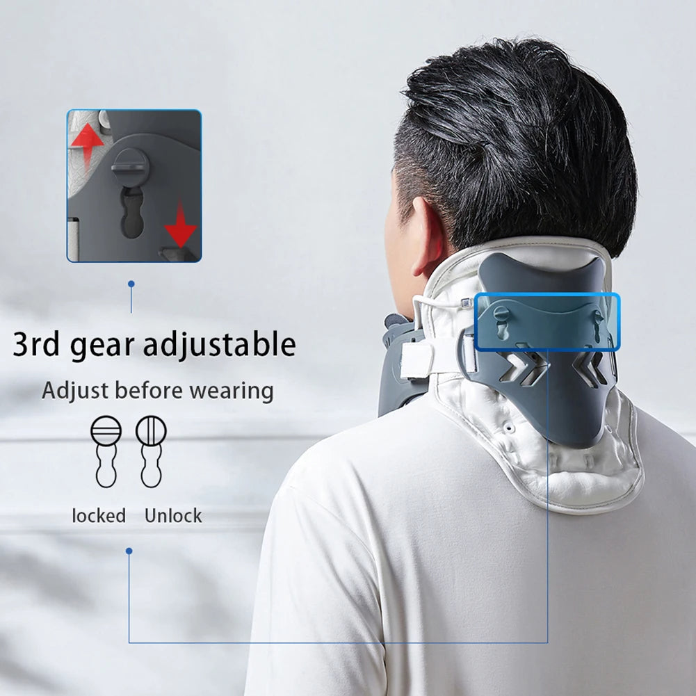Cervical Neck Brace with Air Traction Support for Pain Relief & Alignment
