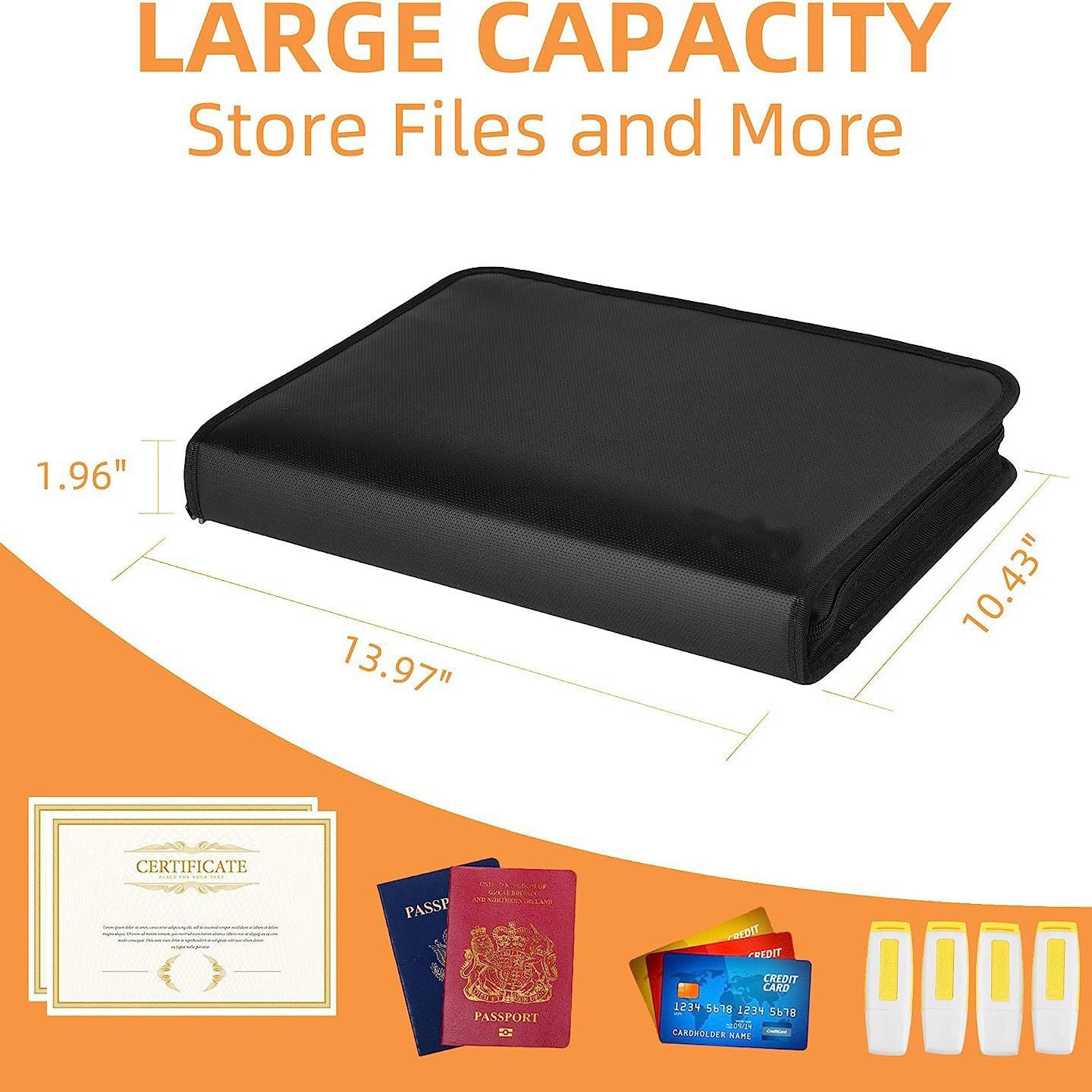 2000°F Fireproof Waterproof Document Bag – Protect Vital Records in Disasters
