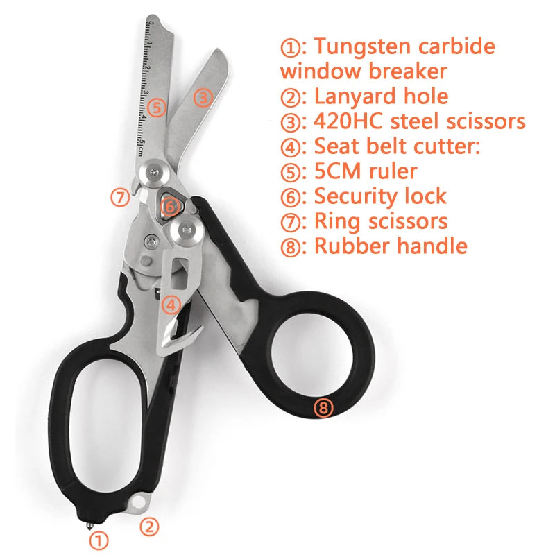Multi Function Tactical Folding Scissors – First Aid Survival Tool