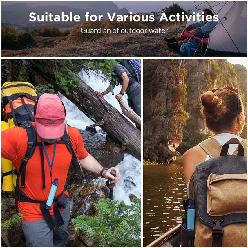 Portable Water Filter Straw for Camping, Hiking & Emergency Use