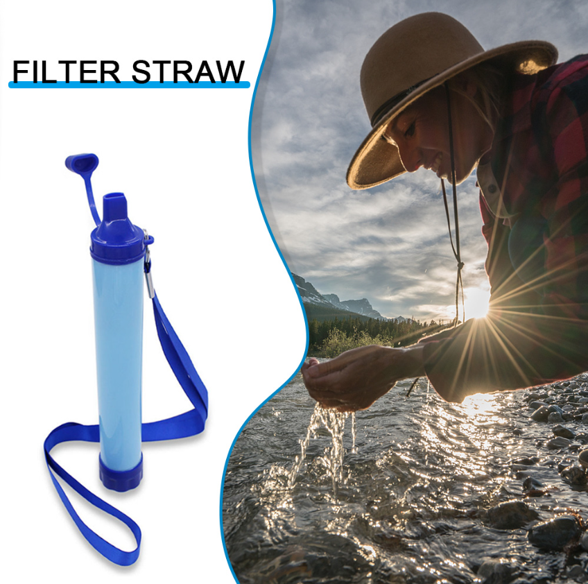 Portable Water Filter Straw for Camping, Hiking & Emergency Use