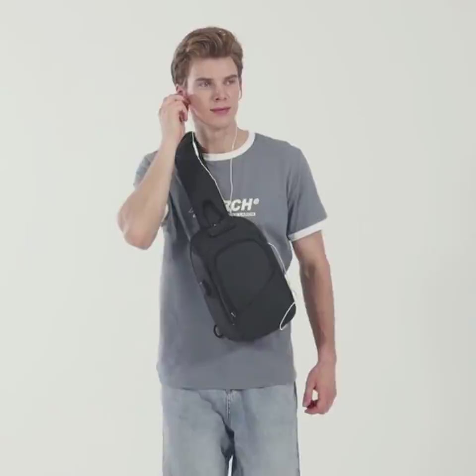 Anti-theft Lock Upscale Chest Bag Men Shoulder Bag