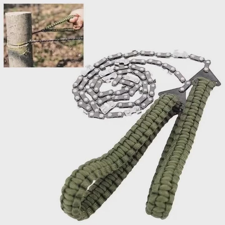 5オンス ポケットチェーンソー（ロープハンドル＆ベルトポーチ付き） – サバイバルツール